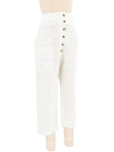 Celine Cropped Linen Trousers Bottom arcadeshops.com