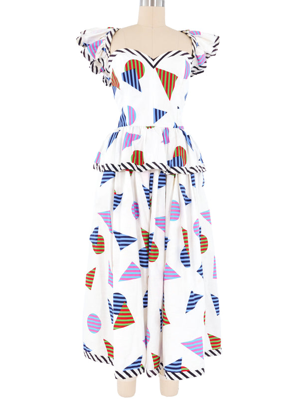Victor Costa Geometric Print Dress Dress arcadeshops.com