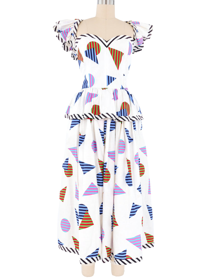 Victor Costa Geometric Print Dress Dress arcadeshops.com