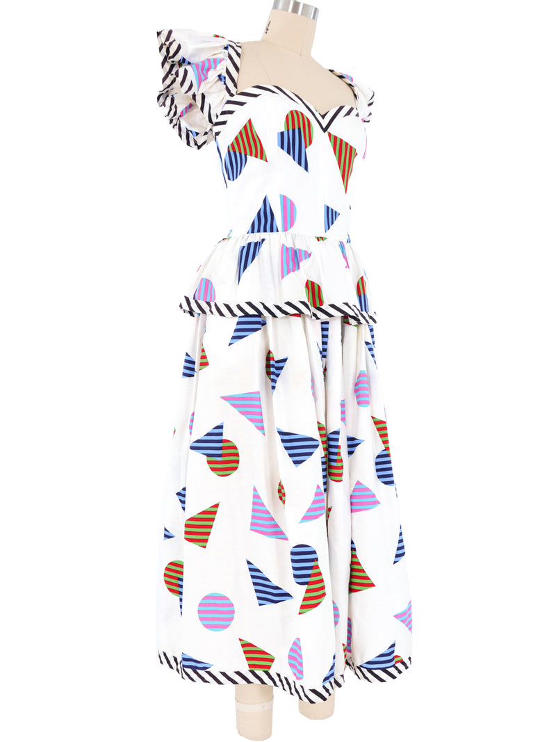 Victor Costa Geometric Print Dress Dress arcadeshops.com