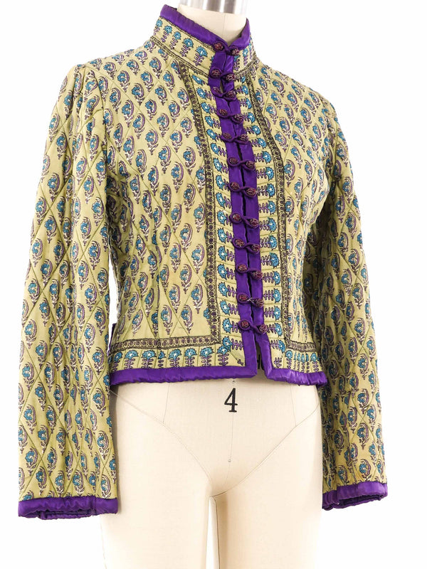 Block Printed Quilted Cropped Jacket Jacket arcadeshops.com