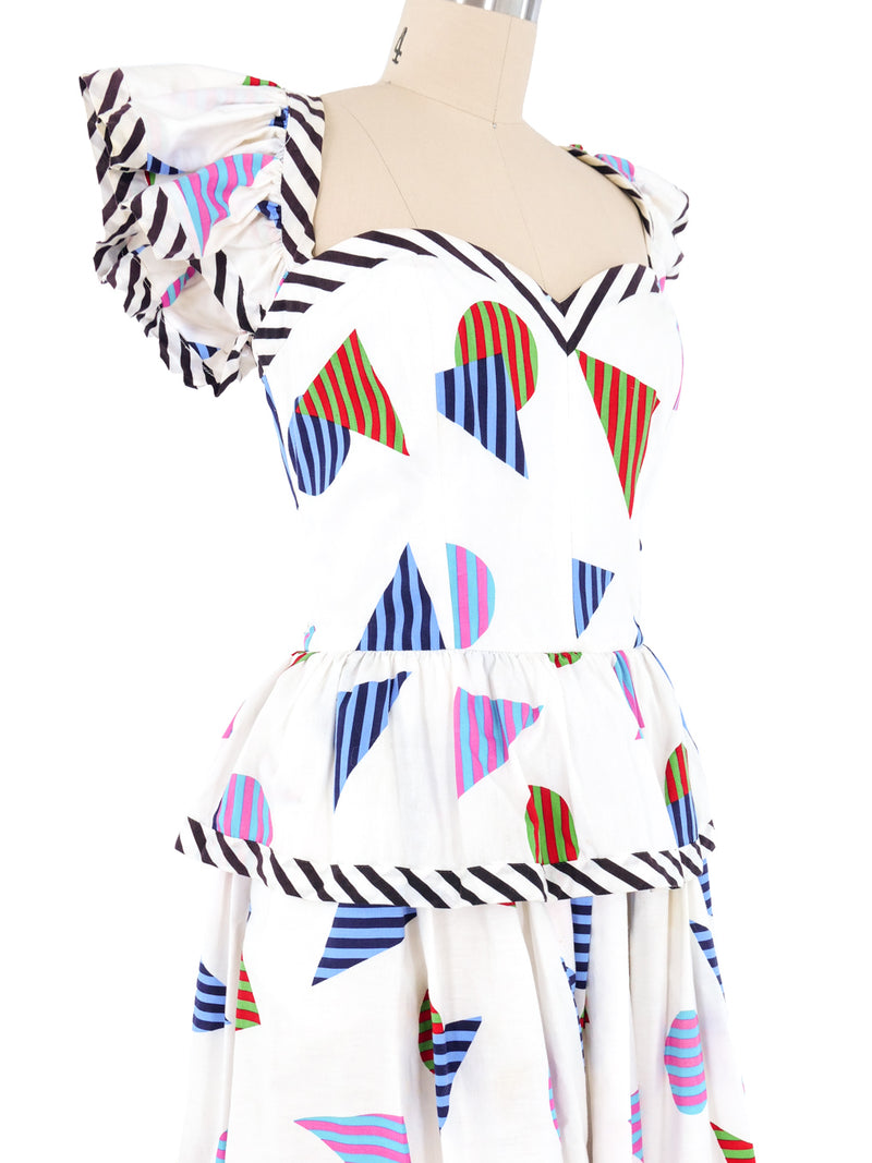 Victor Costa Geometric Print Dress Dress arcadeshops.com