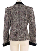 Celine Velvet Trim Tweed Blazer