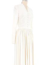 1940s Ivory Crepe Evening Gown Dress arcadeshops.com