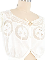 Antique Lace Trimmed Cotton Corset Cover Top arcadeshops.com