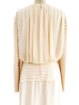 Galanos Pleated Silk Gown Dress arcadeshops.com