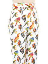 Gianfranco Ferre Satin Parrot Pants Bottom arcadeshops.com