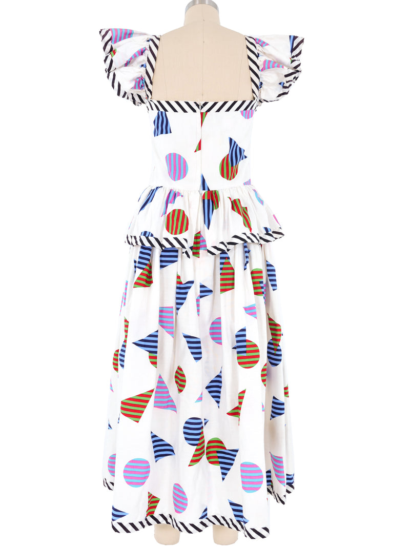 Victor Costa Geometric Print Dress Dress arcadeshops.com