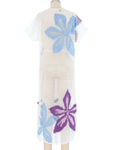 White Crochet Floral Midi Dress Dress arcadeshops.com