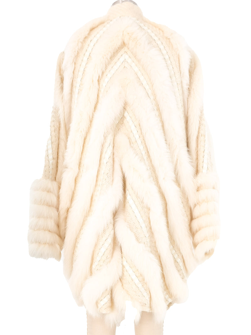 1980s Ivory Fur Knit Cocoon Coat Outerwear arcadeshops.com