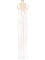 Donna Karan White Ruched Gown Dress arcadeshops.com