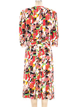Yves Saint Laurent Leon Bakst Print Silk Dress Dress arcadeshops.com