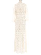 Cream Mandala Lace Crochet Maxi Dress Dress arcadeshops.com