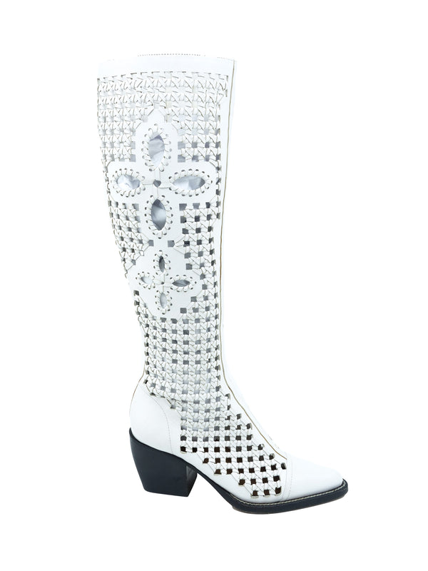 Chloe Reilly Cutout Leather Knee High Boots, 36 Accessory arcadeshops.com