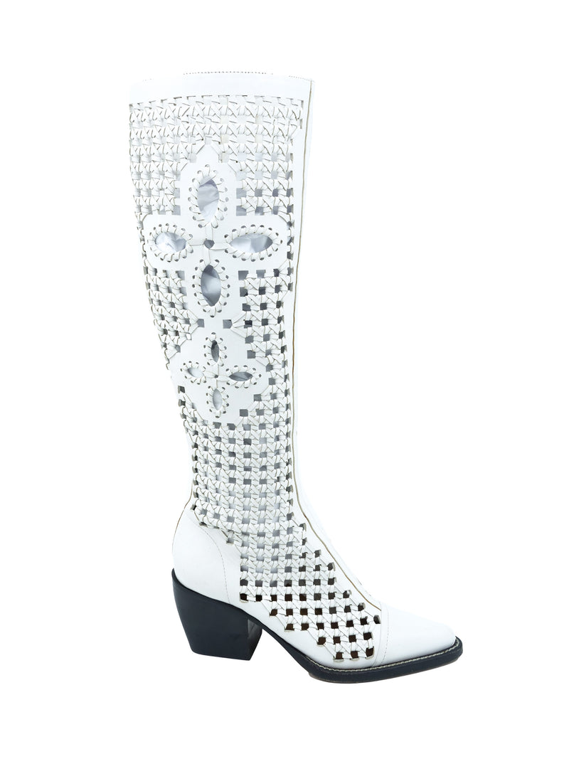 Chloe Reilly Cutout Leather Knee High Boots, 36 Accessory arcadeshops.com