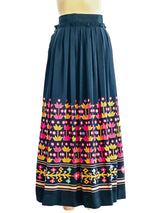 Lanvin Couture Embroidery Print Silk Skirt Skirt arcadeshops.com
