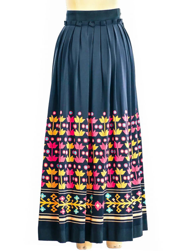 Lanvin Couture Embroidery Print Silk Skirt Skirt arcadeshops.com