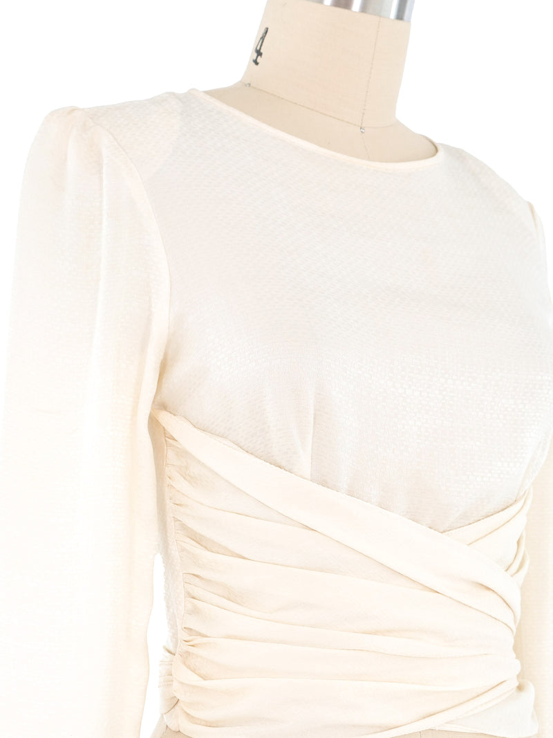 Valentino Silk Jacquard Wrap Top Top arcadeshops.com