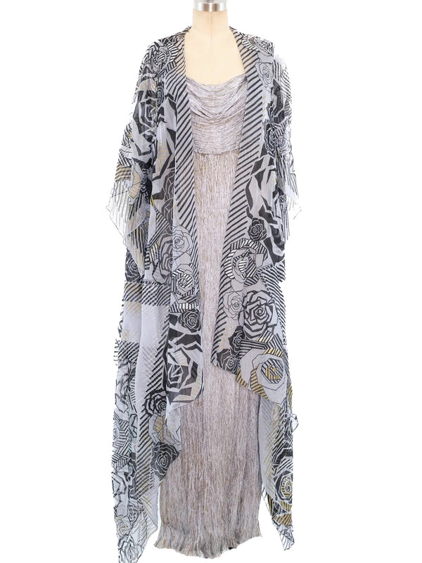 Zandra Rhodes Pleated Column Dress with Duster Dress arcadeshops.com