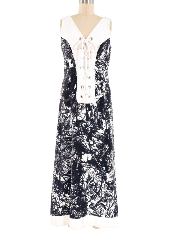 Lanvin Printed Terrycloth Lace Up Dress Dress arcadeshops.com