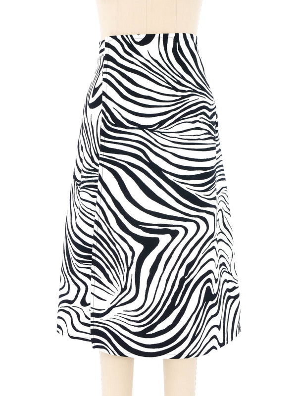 2015 Celine Zebra Print Wrap Skirt Bottom arcadeshops.com
