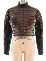 Gianfranco Ferre Embossed Leather Jacket Jacket arcadeshops.com