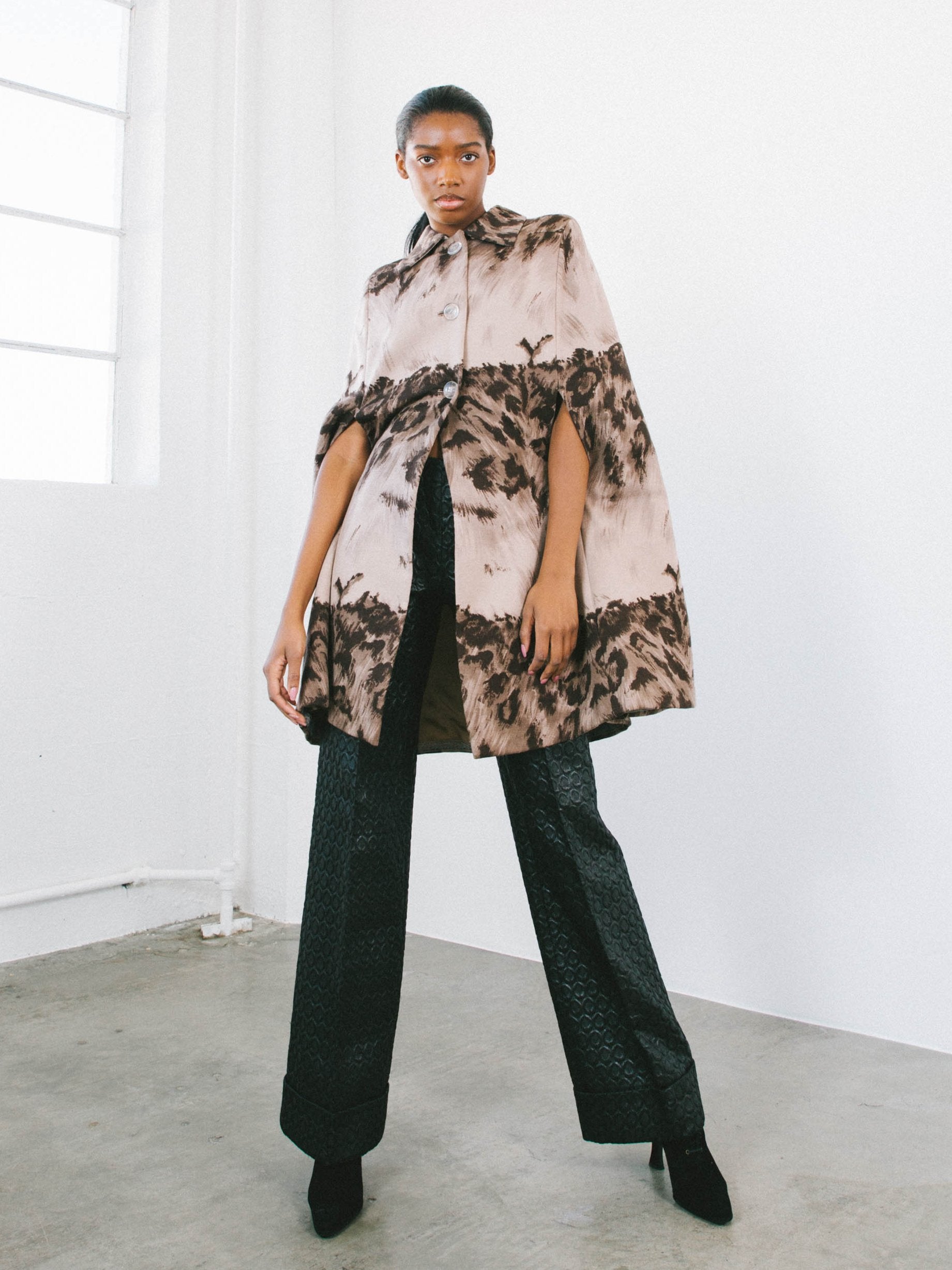 2002 Prada Brocade Wide Leg Trousers