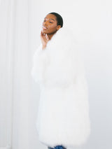 White Marabou Feather Coat Jacket arcadeshops.com