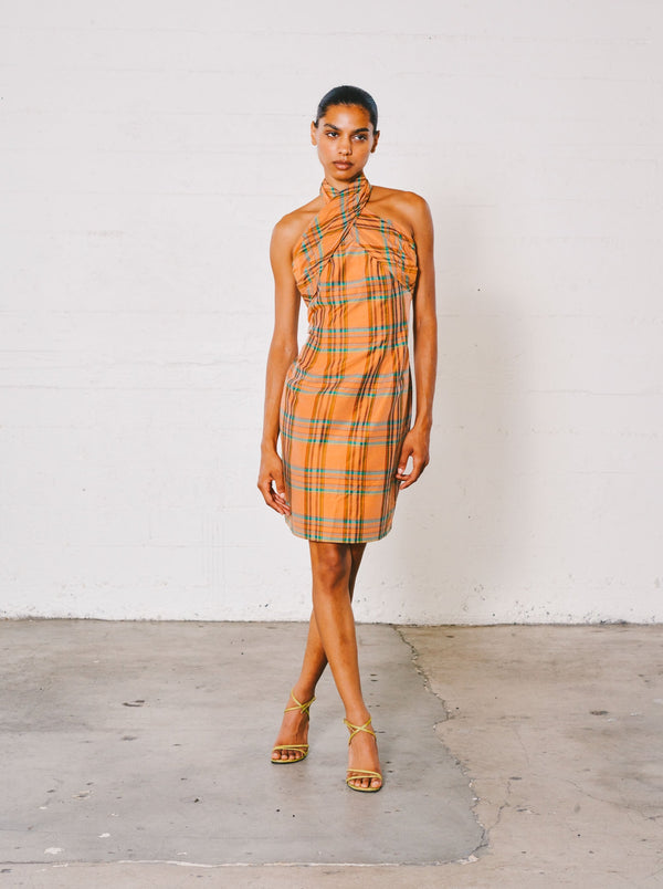 Givenchy Wrap Halter Plaid Mini Dress Dress arcadeshops.com