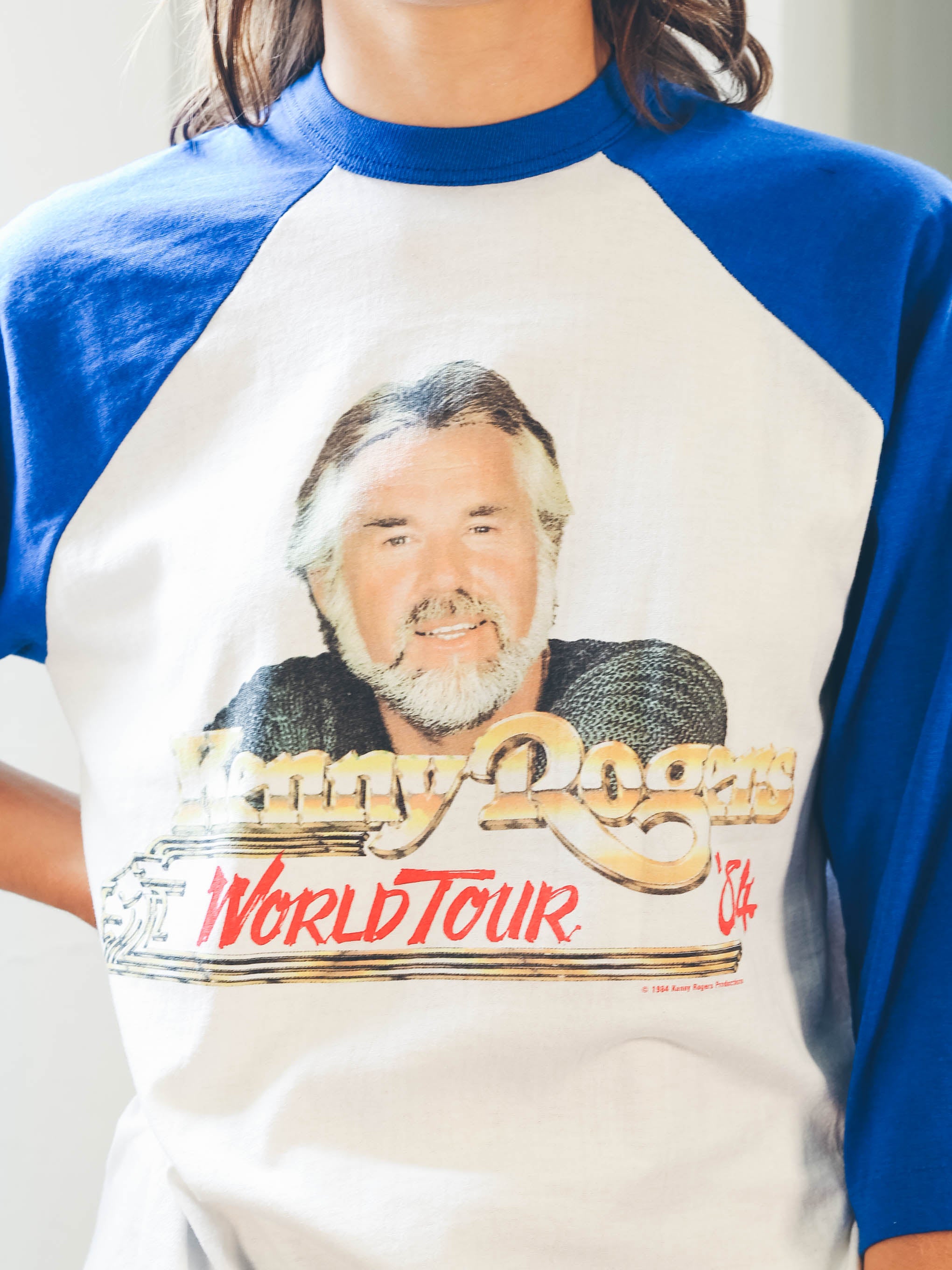 80'sヴィンテージKennyRogersケニーロジャース1984ロックTシャツ Kenny Rogers 1984 Local Crew Concert T-Shirt Vintage