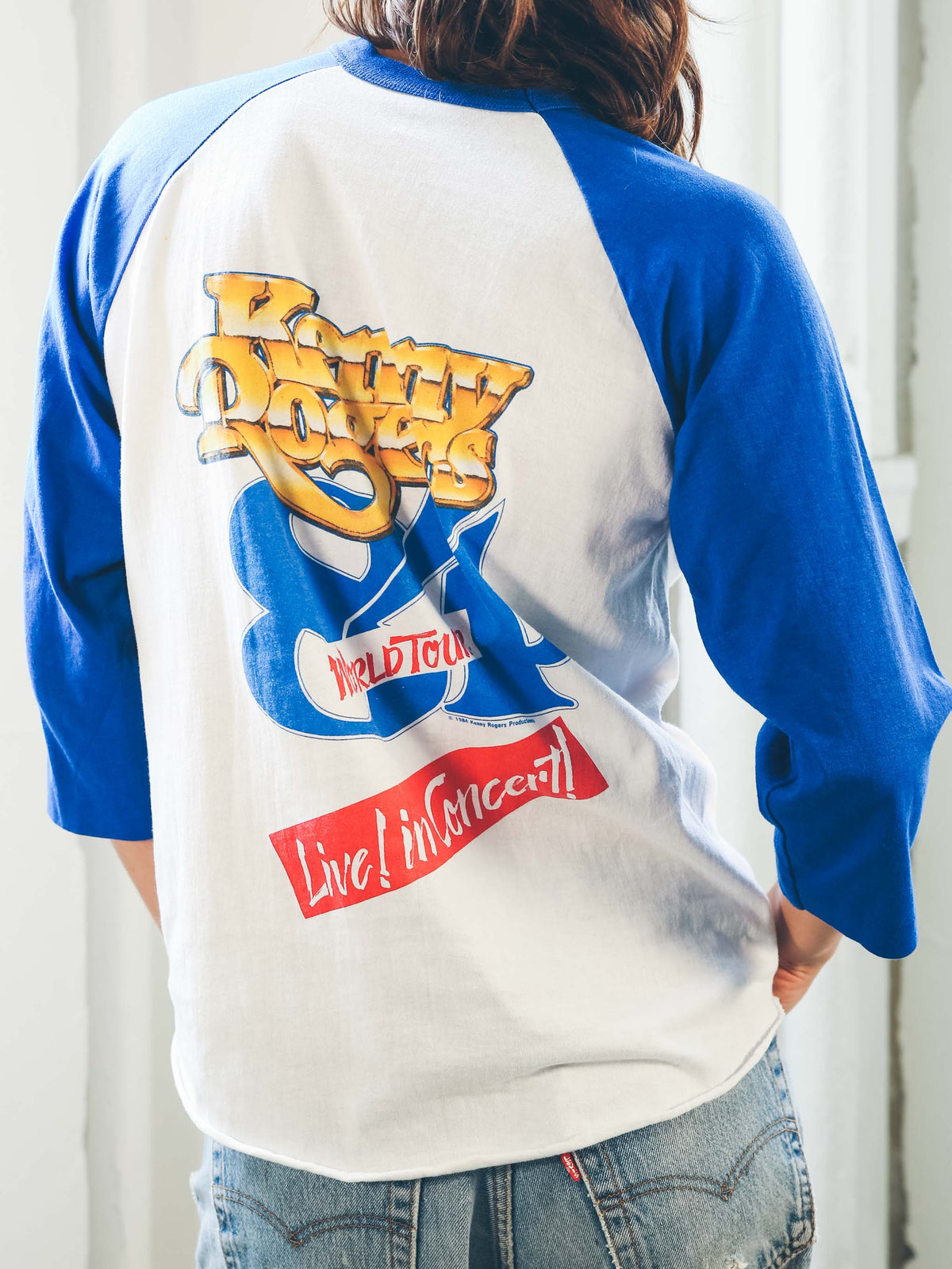 T-shirt Vintage Kenny Rogers Tour - Marque Hanes - Taille L (XL Homme) - Occasion Très Bon état