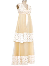 Jean Varon Lace Trimmed Chiffon Dress Dress arcadeshops.com
