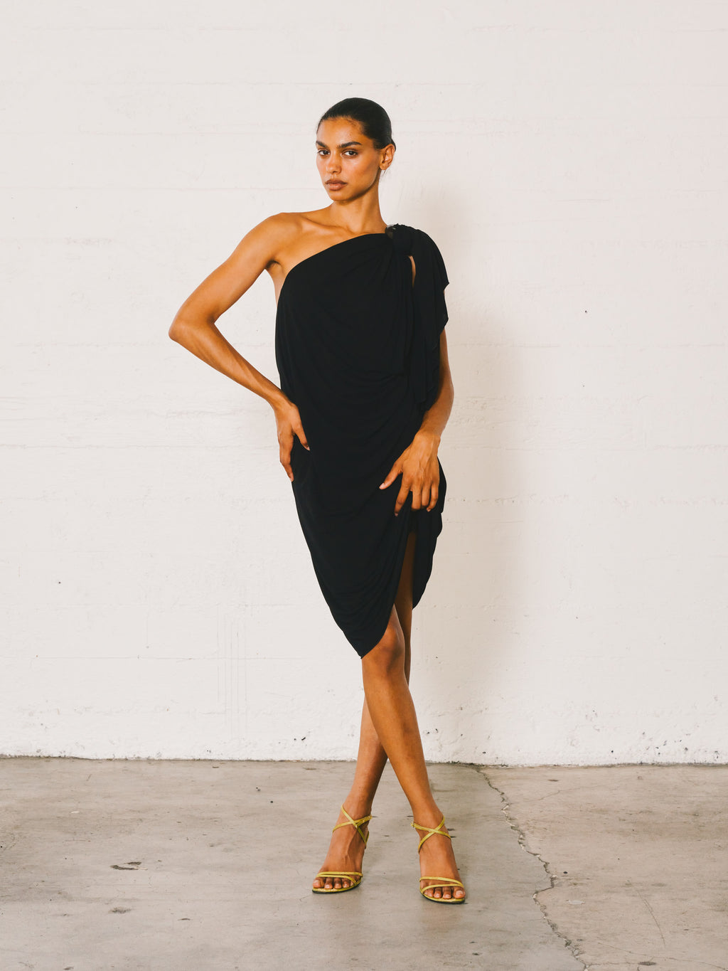 Jean Paul Gaultier Draped Jersey One Shoulder Dress