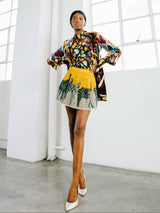 Zebra Print Pleated Mini Skirt Bottom arcadeshops.com