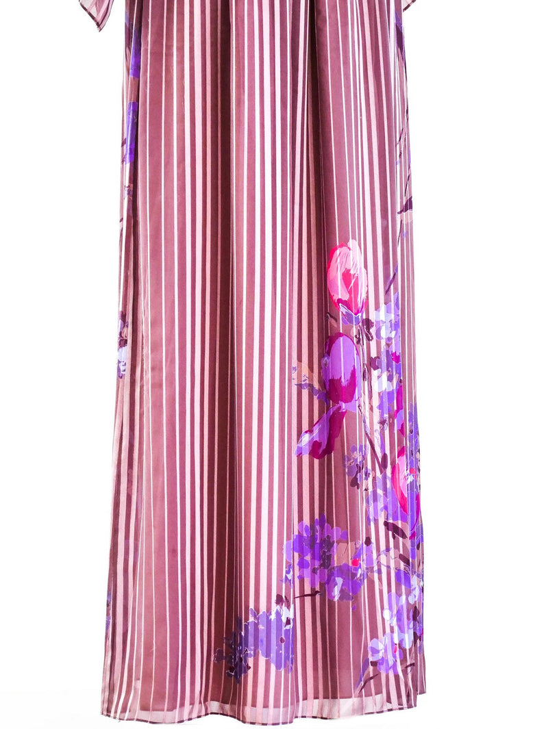 Hanae Mori Floral Chiffon Gown Dress arcadeshops.com