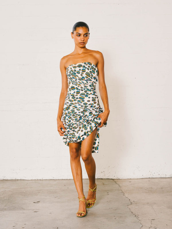 Jacqueline de Ribes Dot Printed Bustier Dress Dress arcadeshops.com