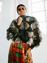 Chanel Faux Fur and Knit Bomber Jacket