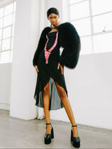 Jean Claude Jitrois Skull Applique Mesh Dress