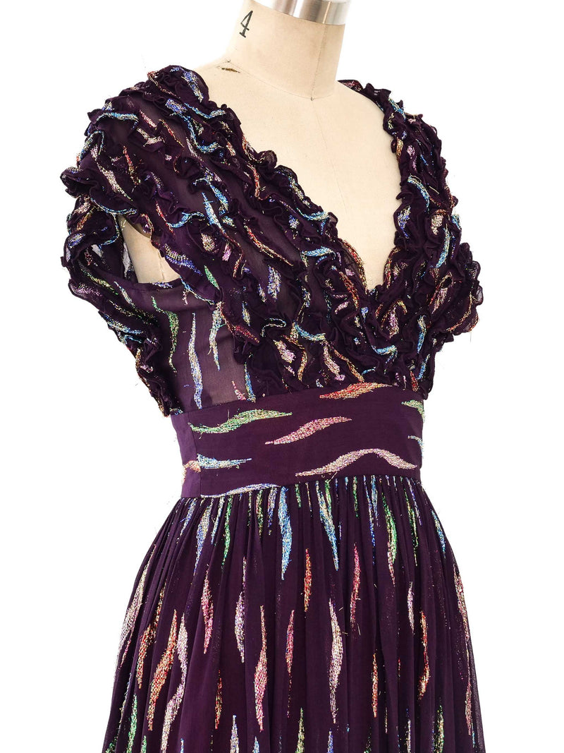 Quorum Metallic Ruffle Dress Dress arcadeshops.com
