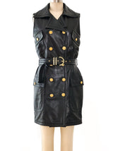 Gianni Versace Belted Leather Dress Dress arcadeshops.com