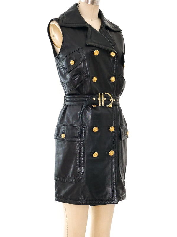 Gianni Versace Belted Leather Dress Dress arcadeshops.com