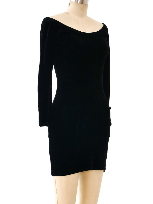 1990 Chanel Chenille Bodycon Dress Dress arcadeshops.com