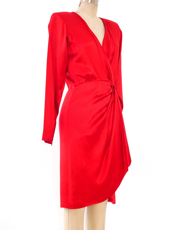 Yves Saint Laurent Satin Wrap Dress Dress arcadeshops.com