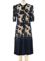 Adolfo Sequined Lace Dress Dress arcadeshops.com