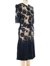 Adolfo Sequined Lace Dress Dress arcadeshops.com