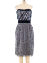 Bill Blass Tinsel Shag Strapless Dress Dress arcadeshops.com