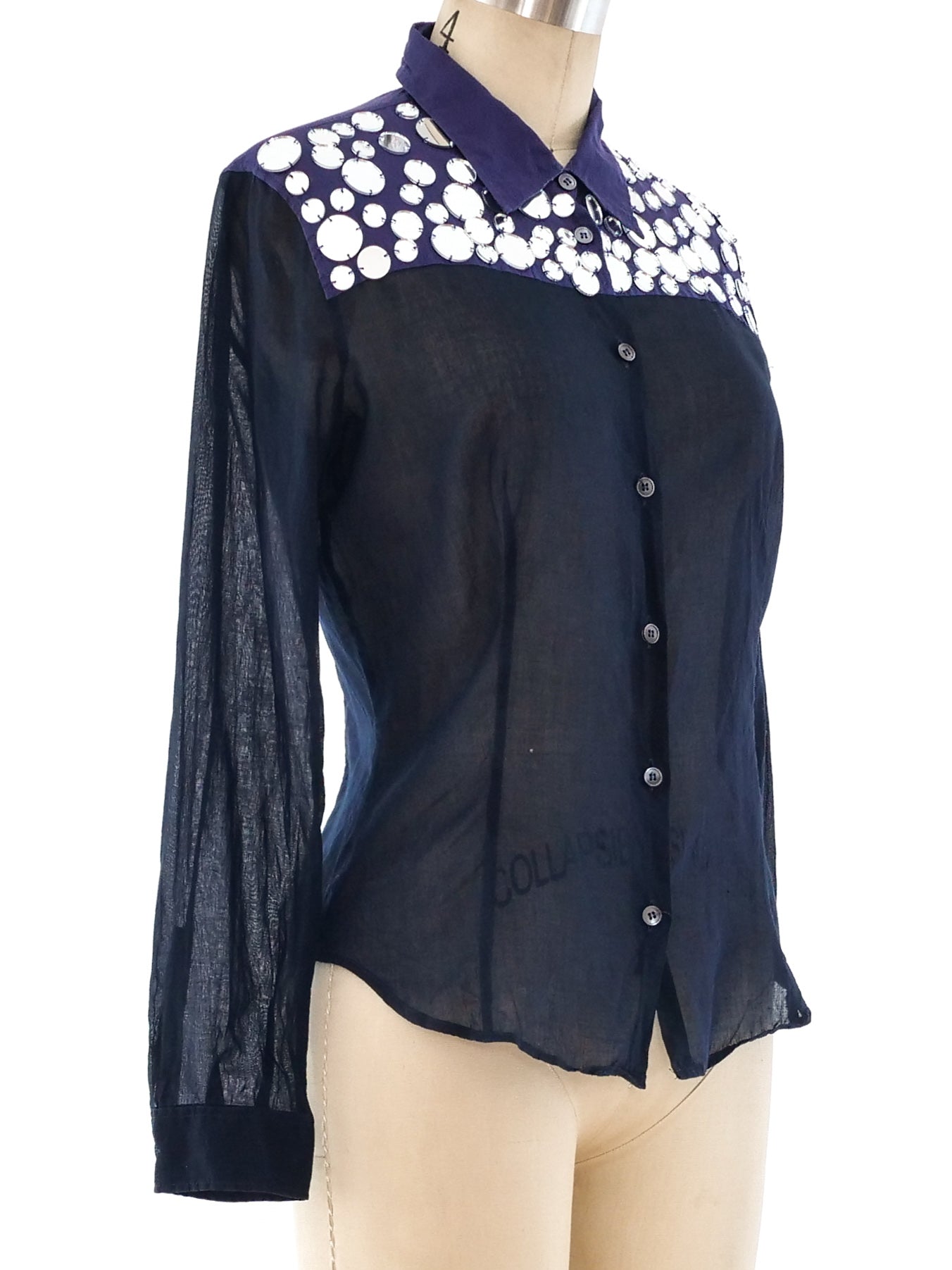 Miu Miu Mirrored Disc Embellished Shirt