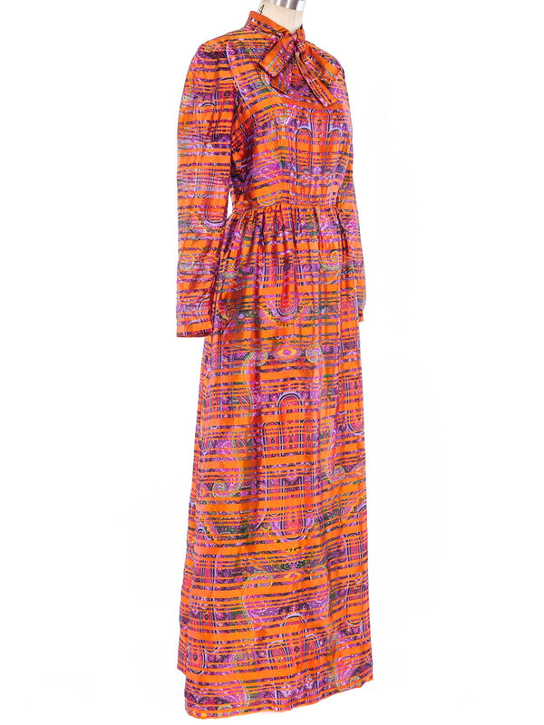 Psychedelic Paisley Printed Striped Dress Dress arcadeshops.com