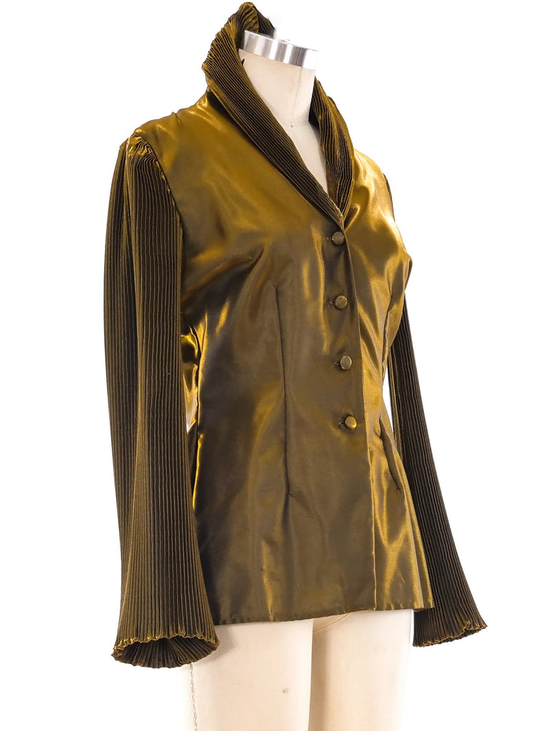 Romeo Gigli Metallic Pleated Jacket Jacket arcadeshops.com