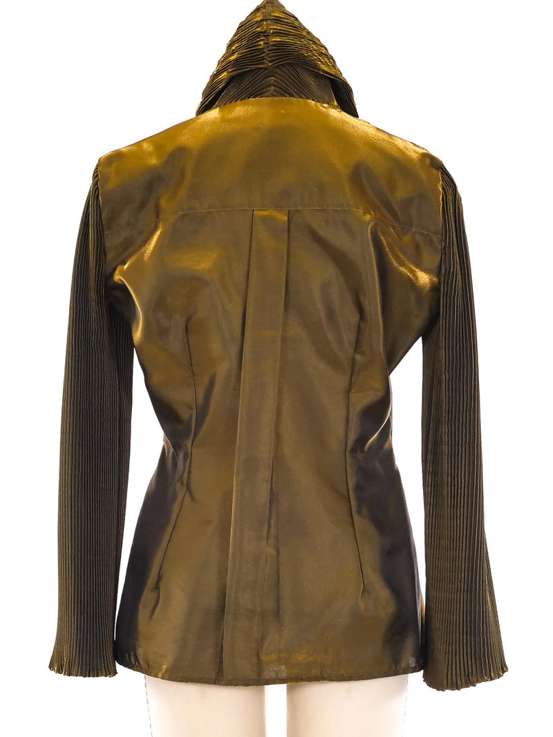 Romeo Gigli Metallic Pleated Jacket Jacket arcadeshops.com